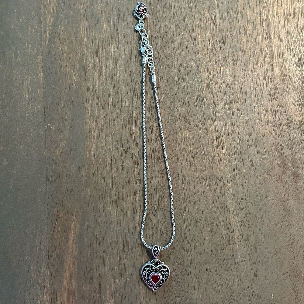 Brighton Go Red for Women | Love Your Heart Silver Heart Necklace (retired)